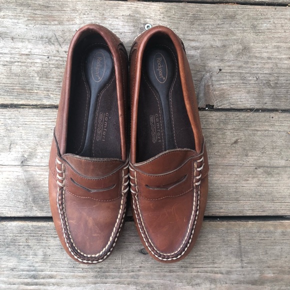 Rockport men’s brown leather penny loafers 8.5 - Picture 2 of 7